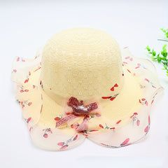 Girls Straw Hat Summer Big Brim Travel Hat
