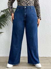 Women's Raw Trim High Rise Wide Leg Jeans