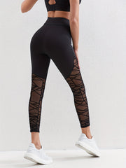 High Waist Mesh Leggings Skinny Leggings Women's Clothing