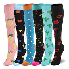 6 Pairs Durable Compression Socks for Outdoor Activities
