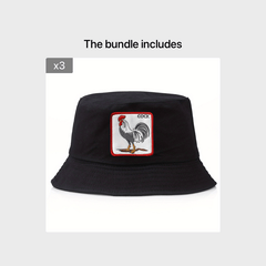 Animal Embroidery Fisherman's Hat Sunscreen Casual Hat