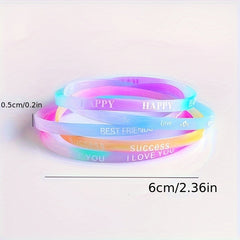 10 Pcs Silicone Bracelet Candy Sports Wristbands