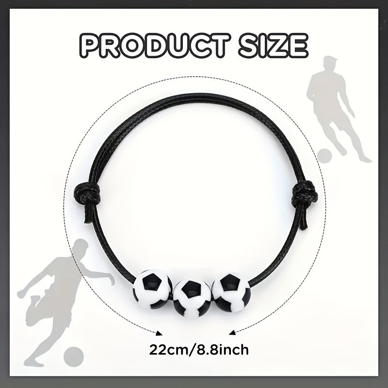 Sport Theme Charm Bracelets Football Soccer Beads Ball Bracelet