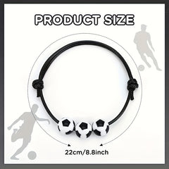 Sport Theme Charm Bracelets Football Soccer Beads Ball Bracelet