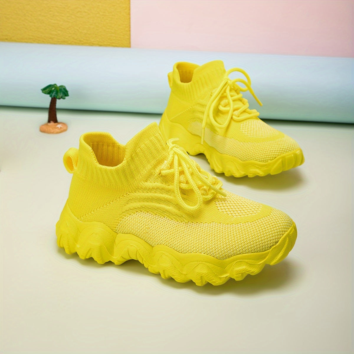 Boys Casual Breathable Woven Shoes Lightweight Non Slip Low Top Running Shoes