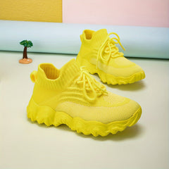 Boys Casual Breathable Woven Shoes Lightweight Non Slip Low Top Running Shoes