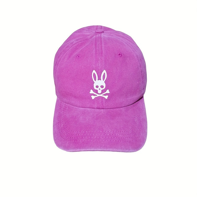 Outdoor Rabbit Printed Peaked Cap for Hiking Mountaineering Fishing
