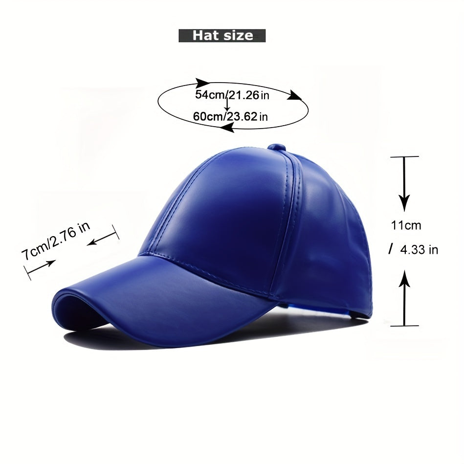Unisex Outdoor PU Solid Baseball Cap | Smooth Leather All-match Dad Hat