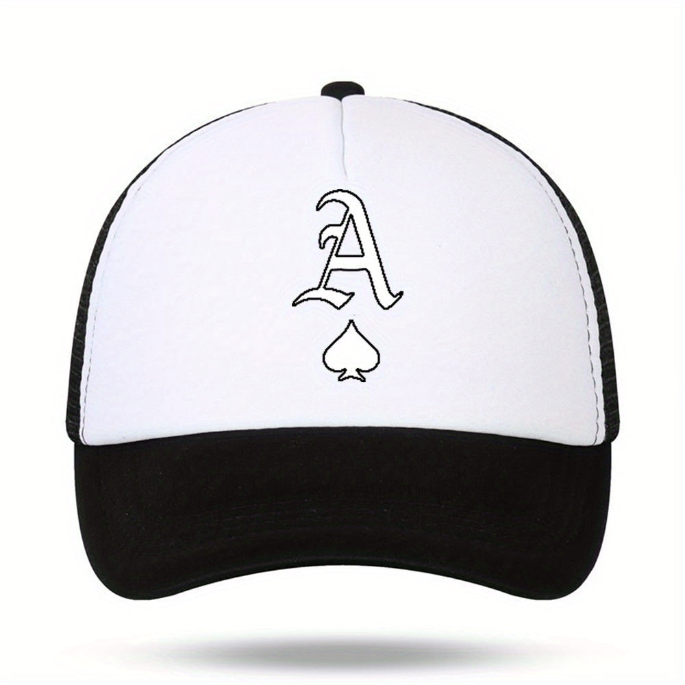 Unisex Sunshade Breathable Baseball Cap With Ace Of Spades Pattern