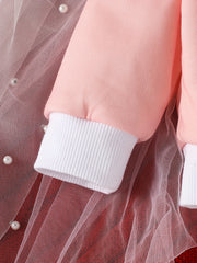 Casual Coat Baby Girl Bear Print Open Button Baseball Jersey