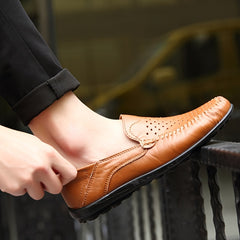 Men's Stitching Loafers Lightweight Slip On Flat Shoes