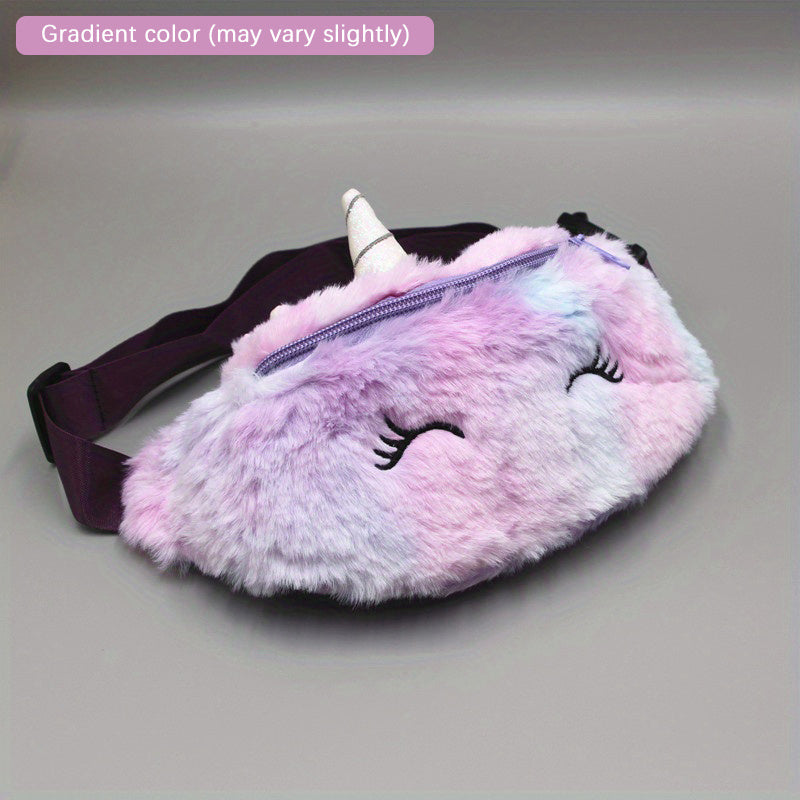 Kids Cartoon Plush Waist Bag Casual Chest Bag Gift To Children