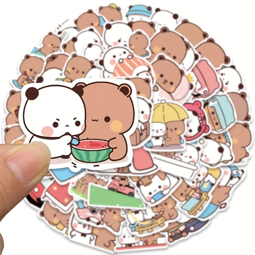 50pcs Cartoon Bears Graffiti Stickers No Repeat Waterproof Sticker