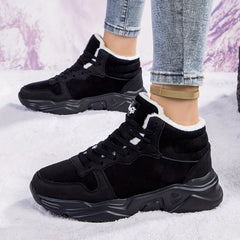 Women's Warm Lightweight Plush Snow Boots Wear Resistance Non Slip Shoes