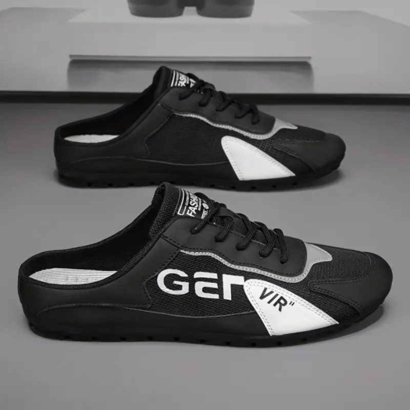 Men's Lace up Half Sneakers Odor Resistant Mules Lightweight Shoes
