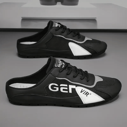 Men's Lace up Half Sneakers Odor Resistant Mules Lightweight Shoes