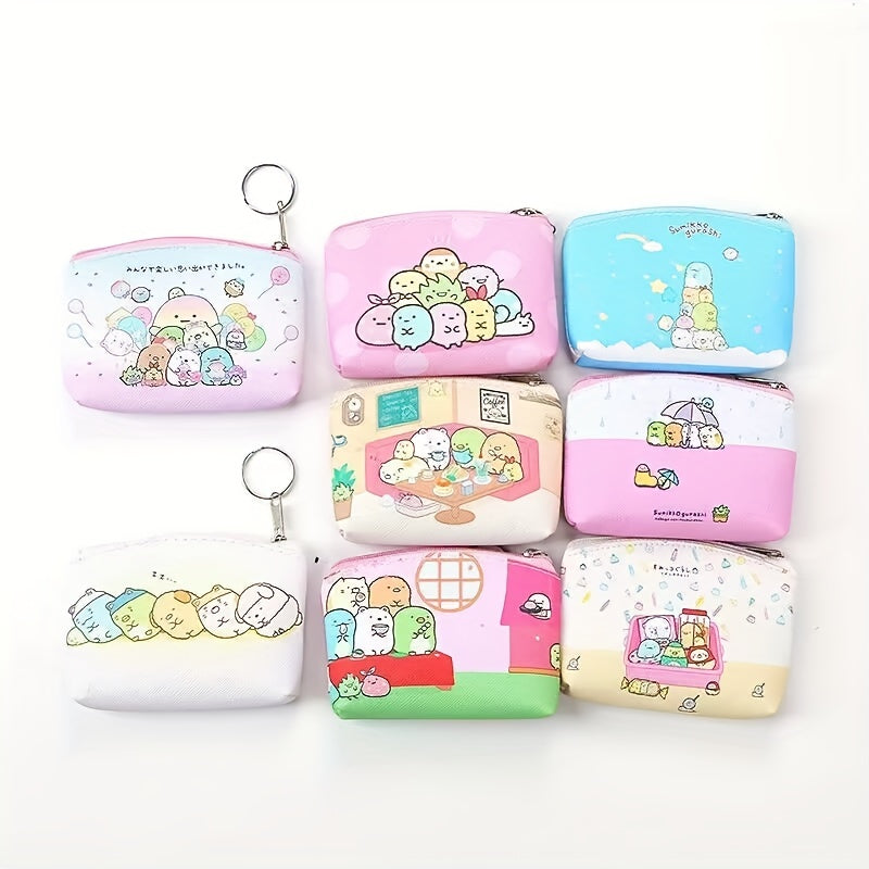 Cartoon Print Zipper Coin Purse Wallet for Kids Birthday