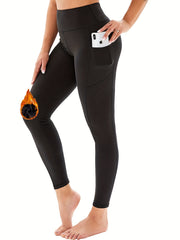 Fleece Sports Yoga Leggings High Stretch Workout Running Fitness Pants