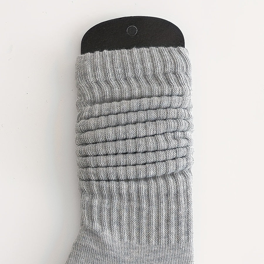 3 Pairs Slouch Crew Socks Cozy & Breathable Street Socks Women's Stockings