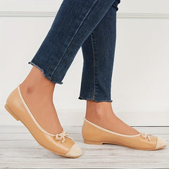 Bowknot Ballet Flats Cap Toe Soft Sole Slip On Shoes for Women