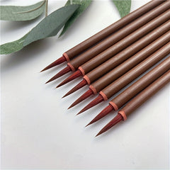 5pcs Small Red Hair Hook Line Brush Chinese Painting Thin Golden Body Calligraph