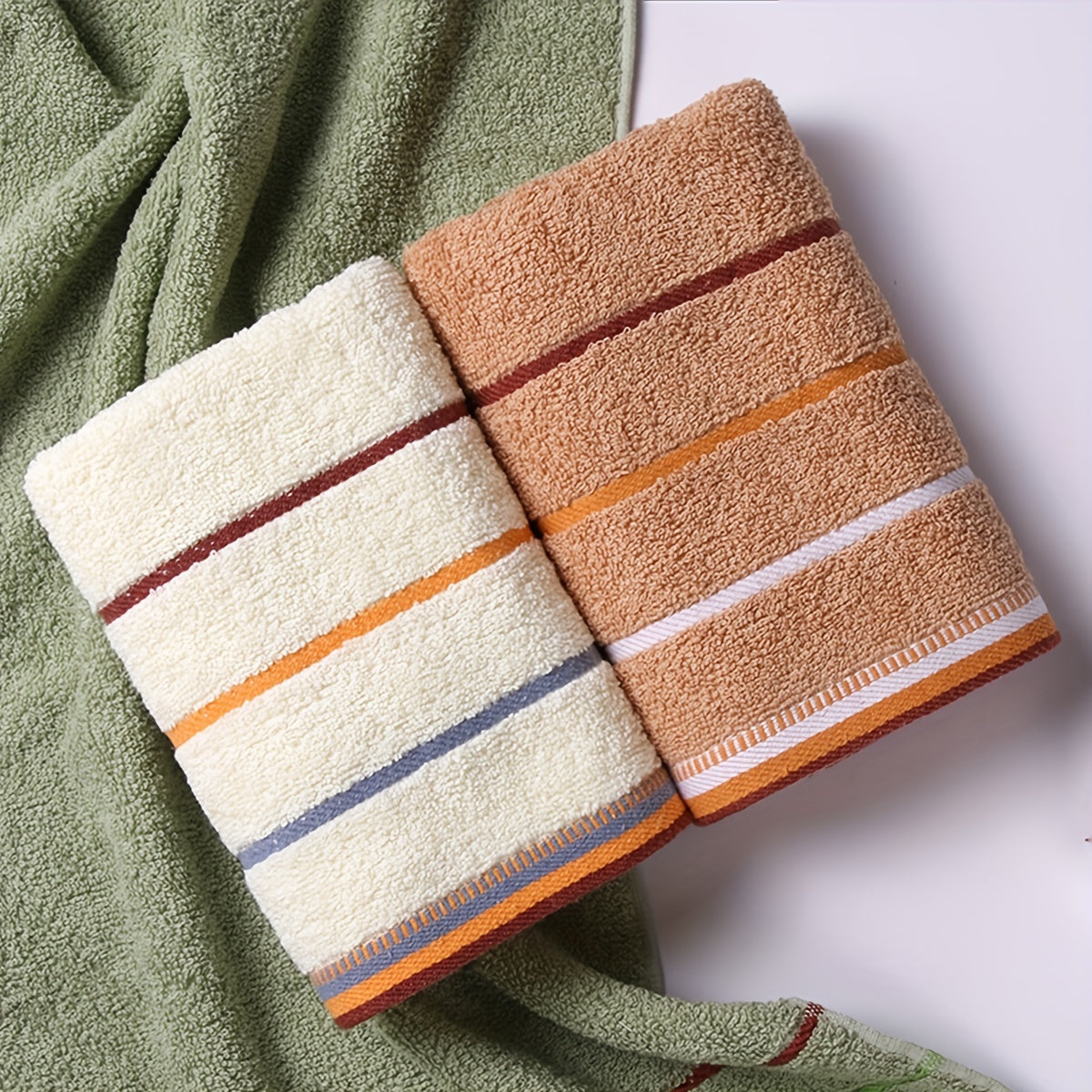 Striped Pattern Hand Towel Soft Skin-Friendly Absorbent Towel