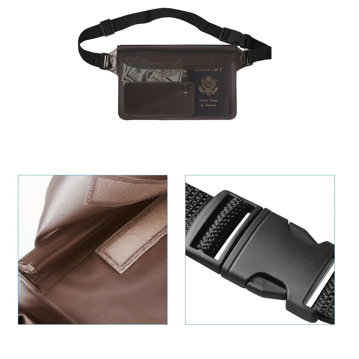 Waterproof Pouch Bag With Adjustable Waist Strap for Water Activities