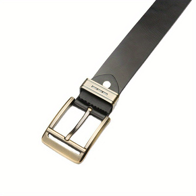 Men's PU Leather Business Belt Square Buckle Waist Strap Belt