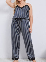 Lace Cami Tops & Pants Pajama Set - Loungewear 2pcs Set