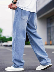 Men's Wide Leg Denim Pants for Spring Summer
