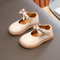Vintage Bowknot Loafer Shoes for Baby Girls Lightweight Comfortable