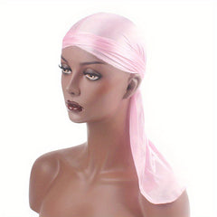 1pc Unisex Satin Durag Bandanas Turban Hat Silk Durag Biker Headwear