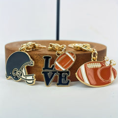 Colorful Football Keychains Set - Unique Helmet Chicken Leg Metal Keyrings