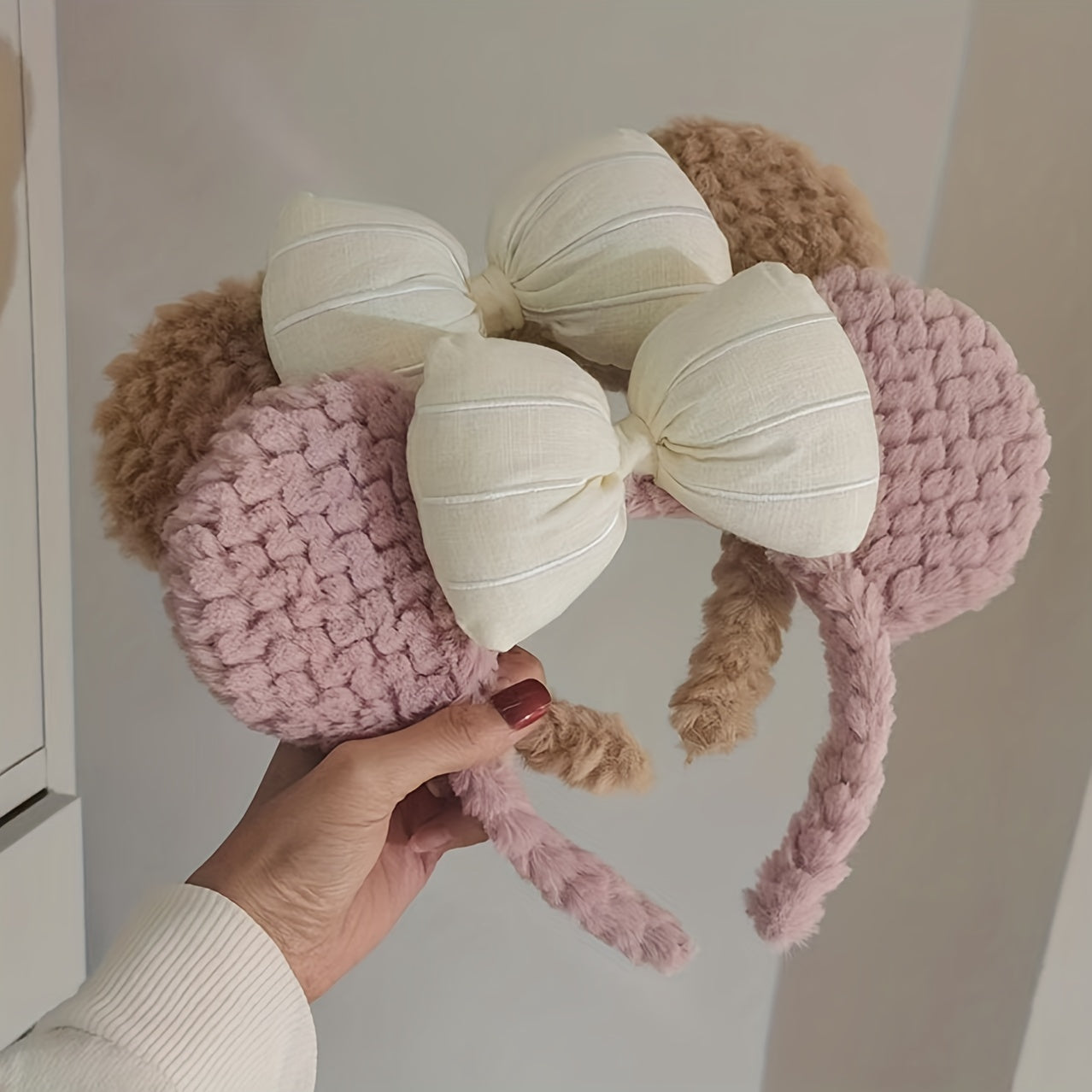 Cute Bowknot Bear Ears Headband for Baby Girl