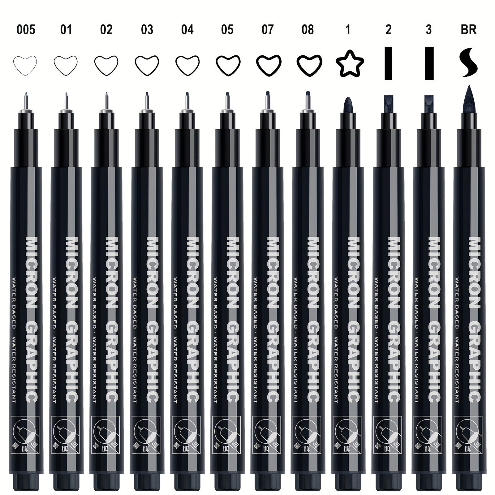 12pcs Needle Tube Pen for Drawing Fine Lines and Artwork