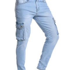 Men's Slim Fit Distressed Jeans with Pocket