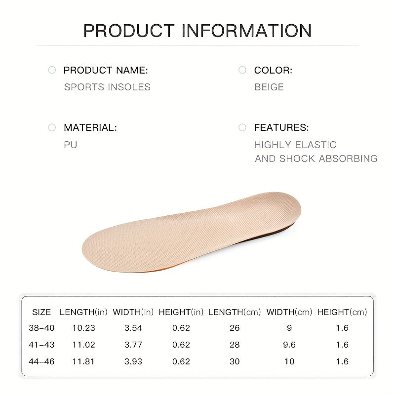 Breathable Athletic Insole Size 38-46