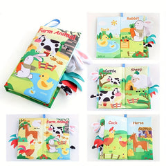 Baby Animal Tail Cloth Book - Forest & Ocean - Educational Puzzle Cloth Book