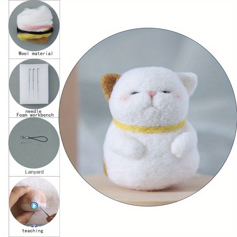 Deer Wool Felt Poking Diy Material Bag Needle Felting Gift