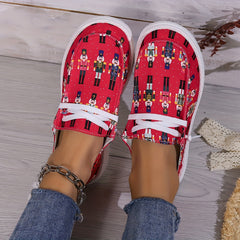 Nutcracker Cartoon Pattern Skateboard Shoes for Women