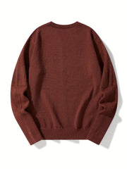 Ribbed Knit Sweater Long Sleeve Crew Neck Pullover for Fall Winter Spring