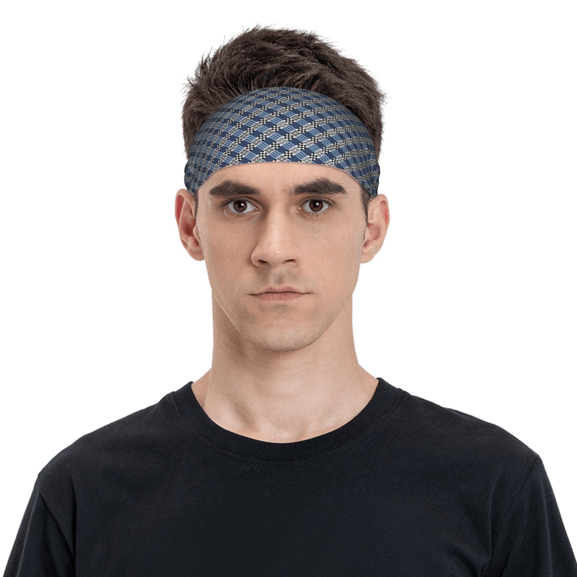 Check Plaid Breathable Headband for Sport & Casual Outfits