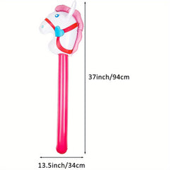 Inflatable Horse Head Stick Toy for Kids - Christmas Halloween Thanksgiving