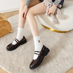 5 Pairs Bear & Floral Pattern Crew Socks Women's Stockings
