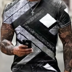 Men's Vintage Geometry Graphic T shirt 3D Print Tee