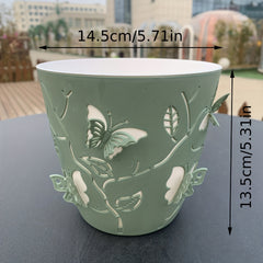3D Cartoon Butterfly Ceramic Flower Pot Decoration