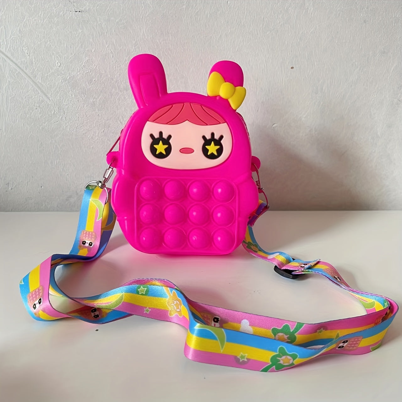 Cartoon Silicone Rabbit Ear Bow Messenger Bag