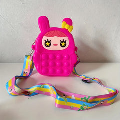 Cartoon Silicone Rabbit Ear Bow Messenger Bag