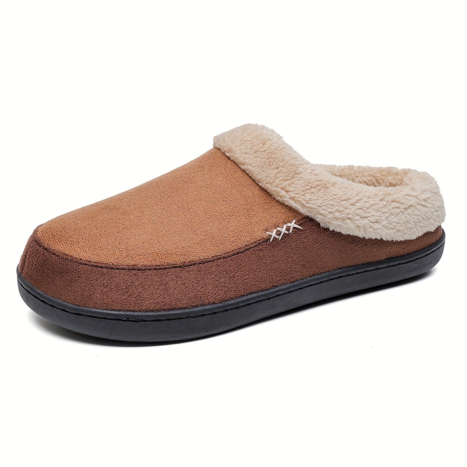 Men's Plush Cozy House Slippers Anti-Skid Slip-On Shoes