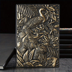 A5 Peacock Embossed Business Notebook - 100 Sheets